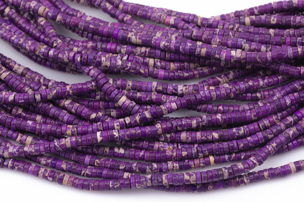 Purple Sediment Jasper Heishi Discs Beads 2x4mm 3x6mm 15.5" Strand