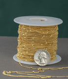 Gold Filled Curb Satellite Chain -- By the Foot- Made in USA Permanent Jewelry Chain