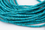 Magnesite Turquoise - High Quality in Smooth Saucer Roundel, 4mm Flat Rondel 15 Inches Thin Roundel