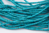 Magnesite Turquoise - High Quality in Smooth Saucer Roundel, 4mm Flat Rondel 15 Inches Thin Roundel