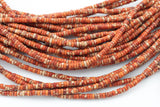 Orange Sea Sediment Jasper Heishi Discs Beads 2x4mm 3x6mm 15.5" Strand