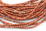 Orange Sea Sediment Jasper Heishi Discs Beads 2x4mm 3x6mm 15.5" Strand