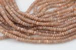 Pink Sunstone - High Quality in Smooth Saucer Roundel, 4mm Flat Rondel 15 Inches Thin Roundel