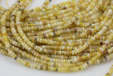 Yellow Opal - High Quality in Smooth Saucer Roundel, 4mm Flat Rondel 15 Inches Thin Roundel