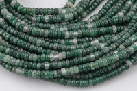 Moss Agate - High Quality in Smooth Saucer Roundel, 4mm Flat Rondel 15 Inches Thin Roundel