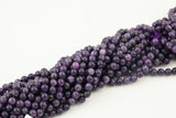 Natural Purple Mica Lepidolite Beads Intense Purple High Quality Round 4mm 6mm 8mm 10mm 12mm 15.5 inch Strand AAA Quality