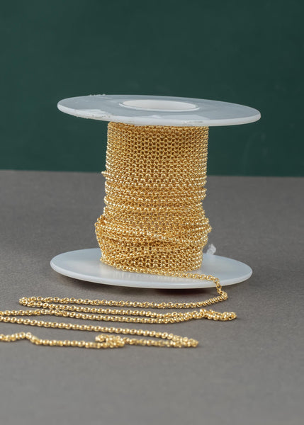 Gold Filled Rolo 1.4mm, Wholesale, USA Made, Chain by foot Permanent Jewelry Chain