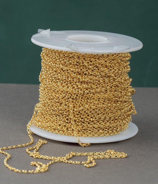 Gold Filled Rolo 2mm, Wholesale, USA Made, Chain by foot Permanent Jewelry Chain