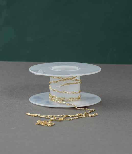 Gold Filled Satellite Curved Tubed Chain, Wholesale, USA Made, Chain by foot Permanent Jewelry Chain