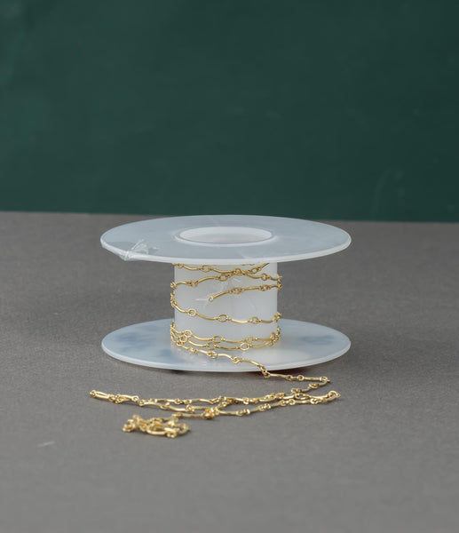 Gold Filled Satellite Curved Tubed Chain, Wholesale, USA Made, Chain by foot Permanent Jewelry Chain