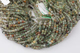 3mm 4mmNatural Green Rutilated Quartz Beads Green Phantom + Rutiled Quartz 3mm 4mm Loose Beads Full Strand 15.5" Strand