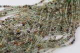 3mm 4mmNatural Green Rutilated Quartz Beads Green Phantom + Rutiled Quartz 3mm 4mm Loose Beads Full Strand 15.5" Strand
