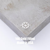 Sunburst Sun Burst Permanent Jewelry Connector- Intricate Detail - 14kt gold filled or Sterling Silver - Made in the USA