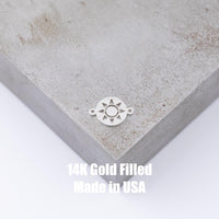 Sunburst Sun Burst Permanent Jewelry Connector- Intricate Detail - 14kt gold filled or Sterling Silver - Made in the USA