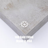 Sunburst Sun Burst Permanent Jewelry Connector- Intricate Detail - 14kt gold filled or Sterling Silver - Made in the USA