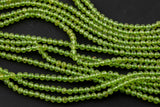 Natural Beautiful TINY 3mm SHARP CUT Peridot semi-round / roundel Gemstone Beads