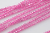 Cubic Zirconia Pink Faceted Cube Beads Size- 15.5" Strand