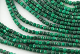 Natural Malachite Faceted Cube Beads Size 3mm 15.5" Strand