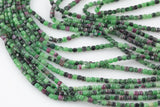 Natural Ruby Zoisite Faceted Cube Beads Size 2.5mm 15.5" Strand