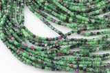 Natural Ruby Zoisite Faceted Cube Beads Size 2.5mm 15.5" Strand