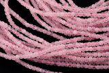 Natural Rose Quartz Faceted Cube Beads Size 3mm 15.5" Strand