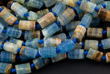 Natural Argentina Lemurian Aquatine Calcite Blue Calcite- Freeform Barrel Beads- High Quality- 7-8x13mm- Full Strand 16" - 24 Pieces