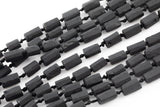 Black Tourmaline- Freeform Barrel Beads- High Quality- 9x13mm- Full Strand 16" - 24 Pieces