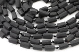 Black Tourmaline- Freeform Barrel Beads- High Quality- 9x13mm- Full Strand 16" - 24 Pieces
