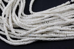 White Jasper Heishi Cube Beads 12.5mm 15.5" Strand- Extra Fine
