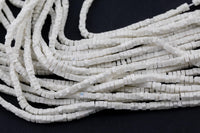 White Jasper Heishi Cube Beads 12.5mm 15.5" Strand- Extra Fine