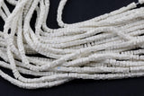 White Jasper Heishi Cube Beads 12.5mm 15.5" Strand- Extra Fine