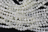 White - Mother of Pearl Shell Faceted Cube Beads Size 4mm 15.5" Strand