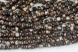 Dark Brown- Mother of Pearl Shell Faceted Cube Beads Size 4mm 15.5" Strand