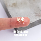 Butterfly Wings (L) Set 2 pcs- Permanent Jewelry Connector - 14kt gold filled or Sterling Silver - Made in the USA