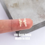 Butterfly Wings (L) Set 2 pcs- Permanent Jewelry Connector - 14kt gold filled or Sterling Silver - Made in the USA