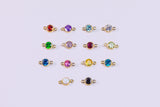 4mm Gold Filled Connector 14/20 or Sterling Silver Add-On Birthstone Made in USA Real 14k Gold Filled Charm and Connector