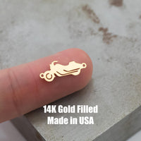Motorcycle- Permanent Jewelry Connector - 14kt gold filled or Sterling Silver - Made in the USA