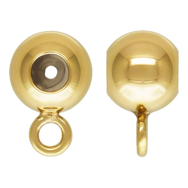 GOLD FILLED Stopper Beads with closed ring- 1420 Gold Filled- USA made- 3mm or 4mm Silicone Stopper Bead- 4 pcs per order