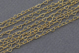 Gold Filled Heart Chain- Heart Chain 3.2mm - Bubble Heart Cable Chain for Permanent Jewelry- Wholesale - USA made Permanent Jewelry Chain