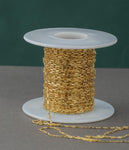 Gold Filled Flat Tubed Rectangular Chain 1.3x3mm links- Wholesale, USA Made, Chain by foot- Paper Clip Chain Permanent Jewelry Chain