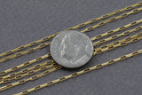 Gold Filled Flat Tubed Rectangular Chain 1.3x3mm links- Wholesale, USA Made, Chain by foot- Paper Clip Chain Permanent Jewelry Chain