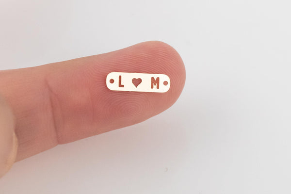 Personalized Permanent Jewelry Connector Tag 14K Gold Filled / 925 Sterling Silver Gold Filled Connectors Supply Customizable Pill Custom