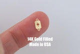 North Star Tag Permanent Jewelry Connector or Charm- Intricate Detail - 14kt gold filled or Sterling Silver - Made in the USA - Custom