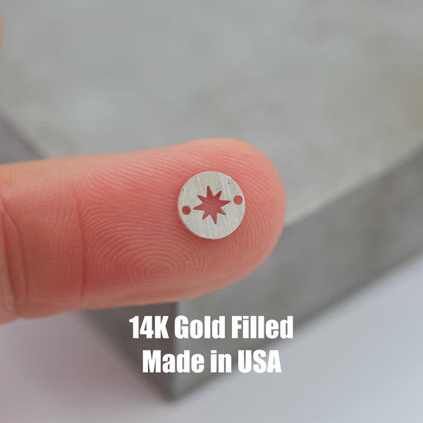 North Star Connector Permanent Jewelry Connectors 14K Gold Filled or 925 Sterling Silver Gold Filled Connectors Bracelet Necklace Supply