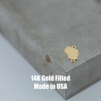 Permanent Wisconsin State Shape Connector - 14kt gold filled or Sterling Silver - Made in the USA - Custom Permanent Jewelry Charm