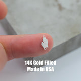 Permanent Michigan Lower State Shape Connector - 14kt gold filled or Sterling Silver - Made in the USA - Custom Permanent Jewelry Charm