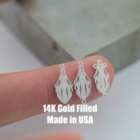 North Star Outline Connector Permanent Jewelry Connectors 14K Gold Filled or 925 Sterling Silver Gold Filled Connectors Bracelet