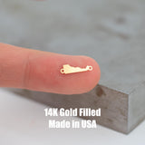 Permanent Delaware State Shape Connector - 14kt gold filled or Sterling Silver - Made in the USA - Custom Permanent Jewelry Charm