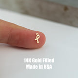 Tiny Cancer Ribbon Permanent Jewelry Connector or Charm- Intricate Detail - 14kt gold filled or Sterling Silver - Made in the USA
