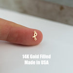 Tiny Cancer Ribbon Permanent Jewelry Connector or Charm- Intricate Detail - 14kt gold filled or Sterling Silver - Made in the USA